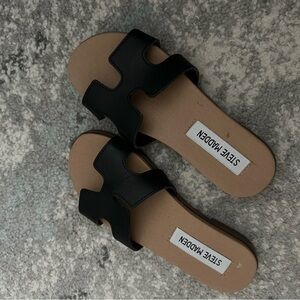 Steve Madden Black Slide Sandals